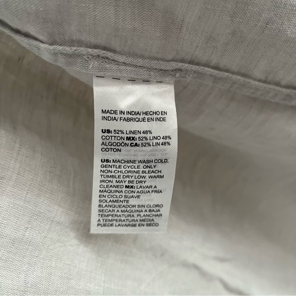 Chico's Linen Cotton Blend 3/4 Sleeve Maxi Shirt Fits Size 4 Fits 20/22 - Picture 8 of 8